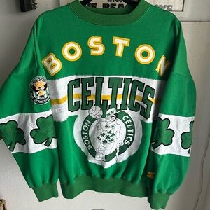 Vintage Starter AOP Boston Celtics Crewneck Sweater